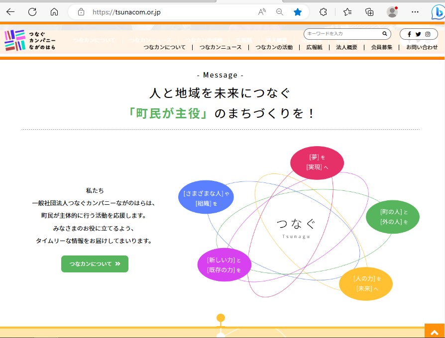 つなぐカンパニーながのはらのサイトをリニューアルしました